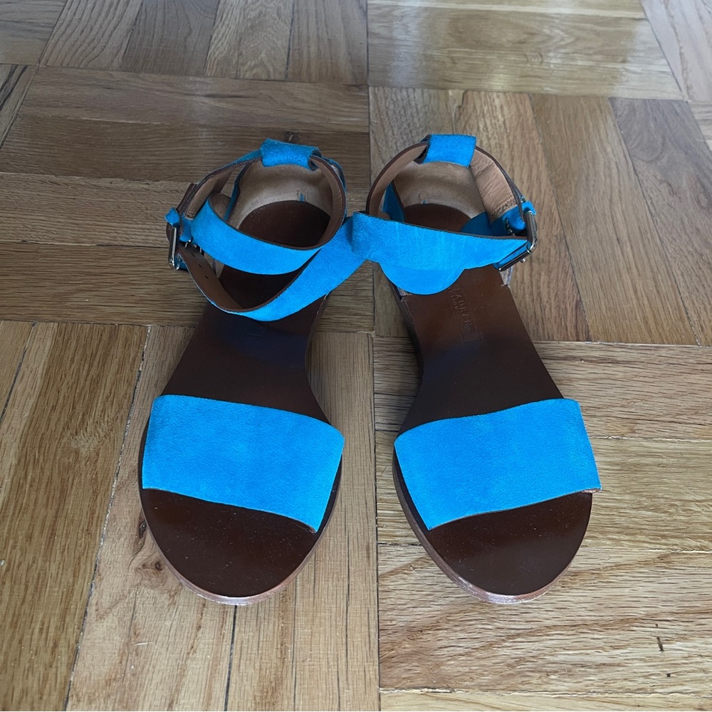 Ralph Lauren Collection blue suede sandal